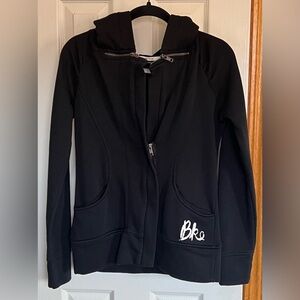 Buckle BKE Lounge Women’s Black Hooded Sweatshirt Zip Front Sz M VGUC “1967”